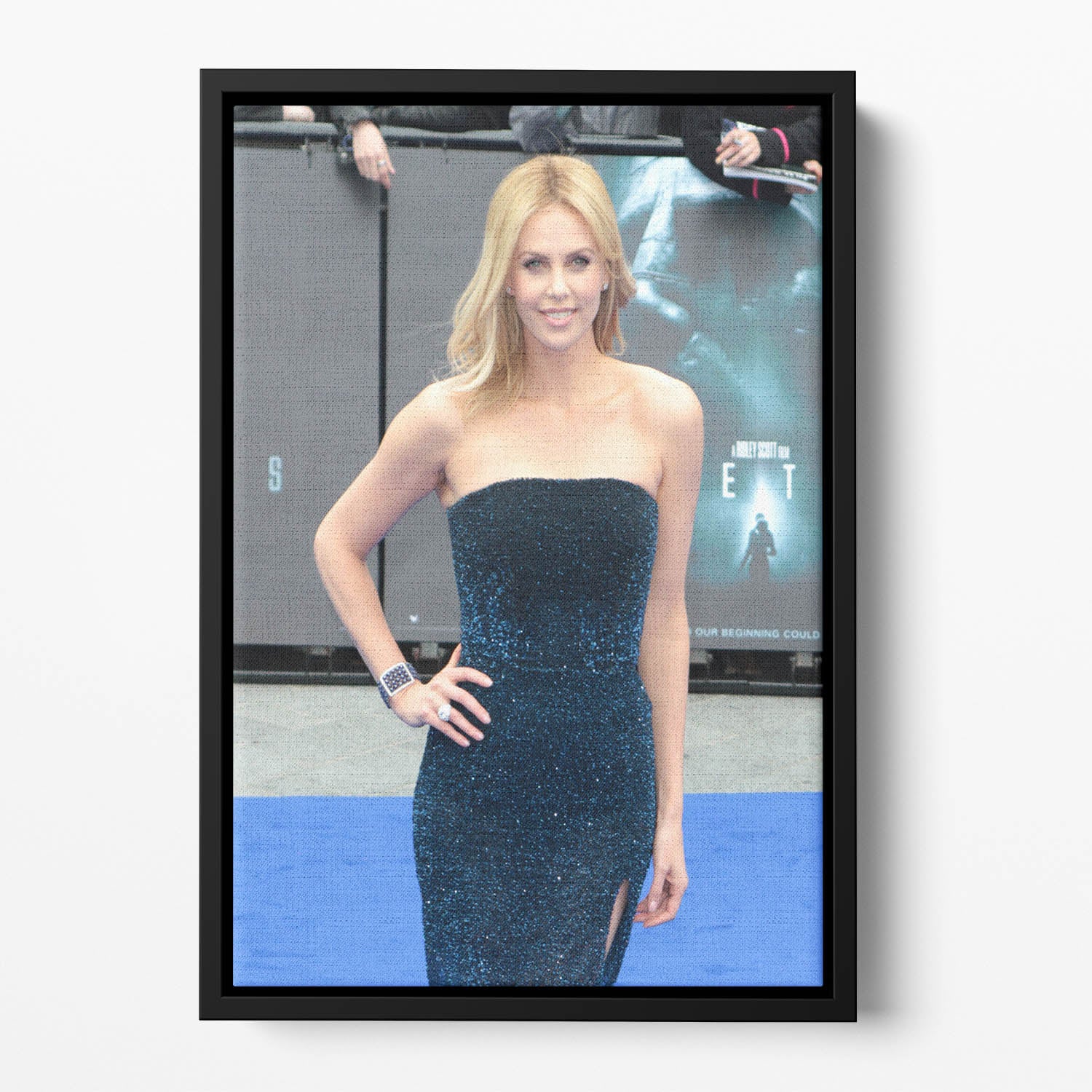 Charlize Theron Floating Framed Canvas