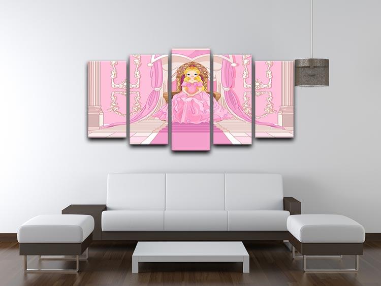 Charming Princess sits on a throne 5 Split Panel Canvas - Canvas Art Rocks - 3