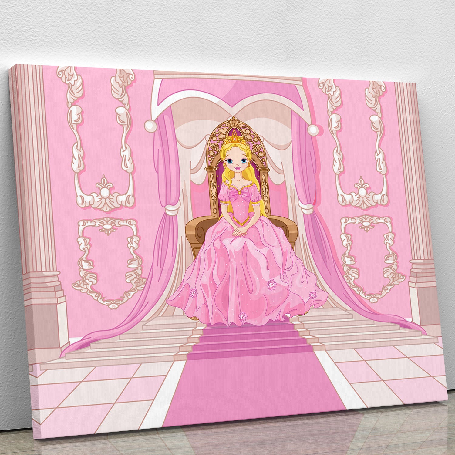 Charming Princess sits on a throne Canvas Print or Poster - Canvas Art Rocks - 1