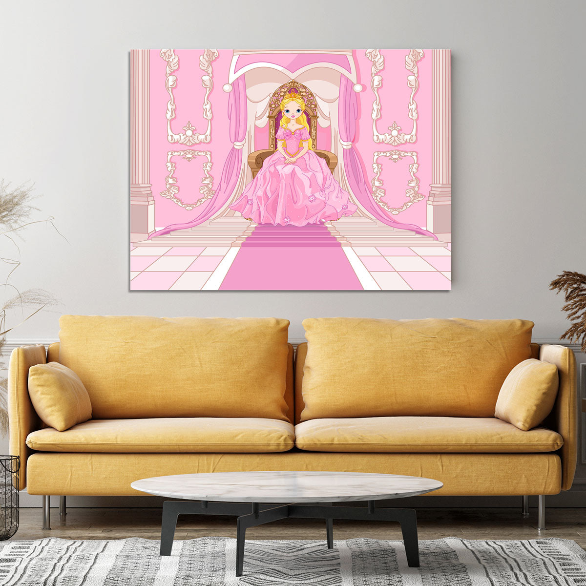 Charming Princess sits on a throne Canvas Print or Poster - Canvas Art Rocks - 4