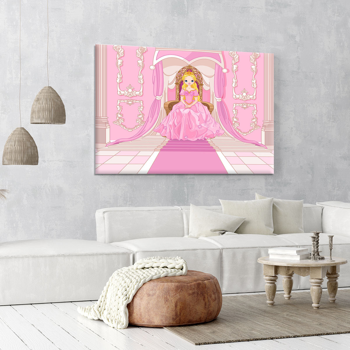 Charming Princess sits on a throne Canvas Print or Poster - Canvas Art Rocks - 6