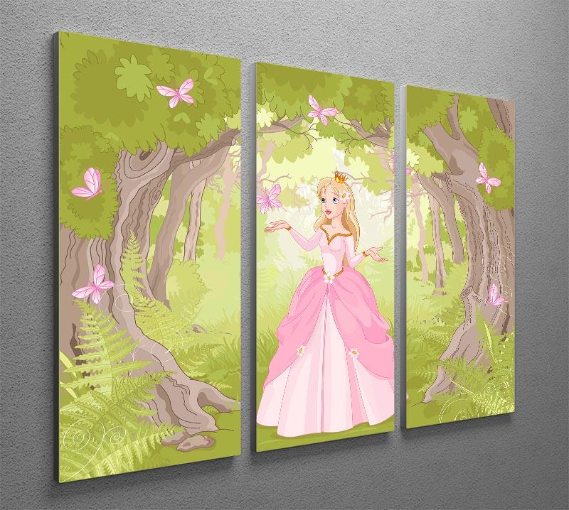 Charming princess a fantastic wood 3 Split Panel Canvas Print - Canvas Art Rocks - 2