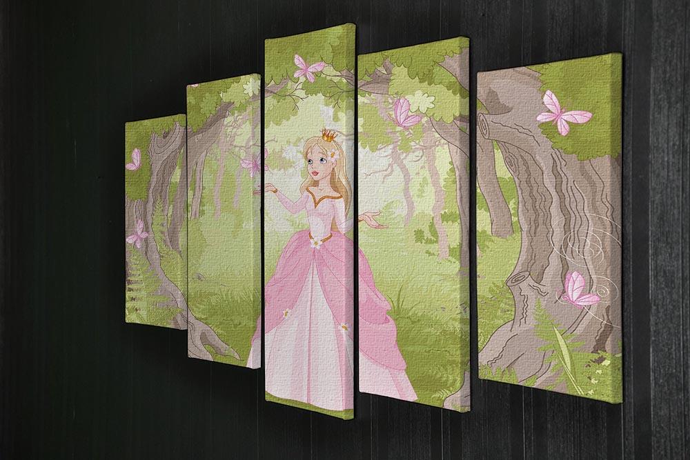 Charming princess a fantastic wood 5 Split Panel Canvas - Canvas Art Rocks - 2