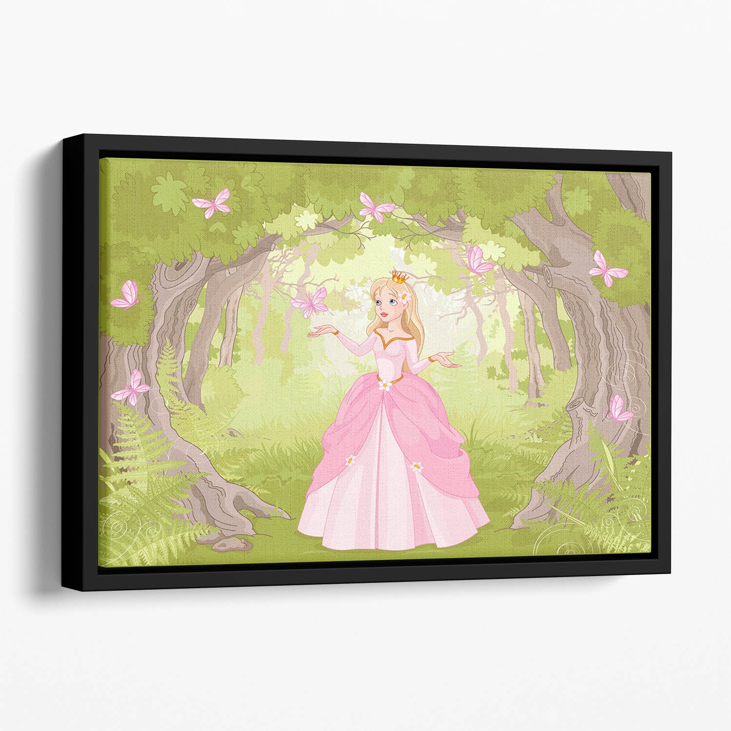 Charming princess a fantastic wood Floating Framed Canvas