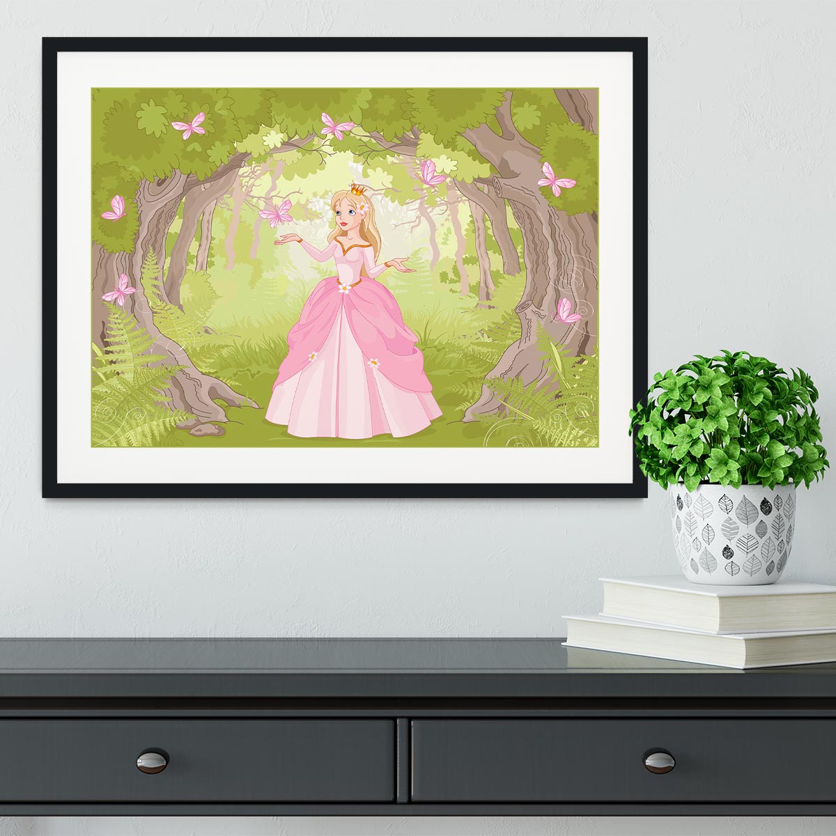Charming princess a fantastic wood Framed Print - Canvas Art Rocks - 1