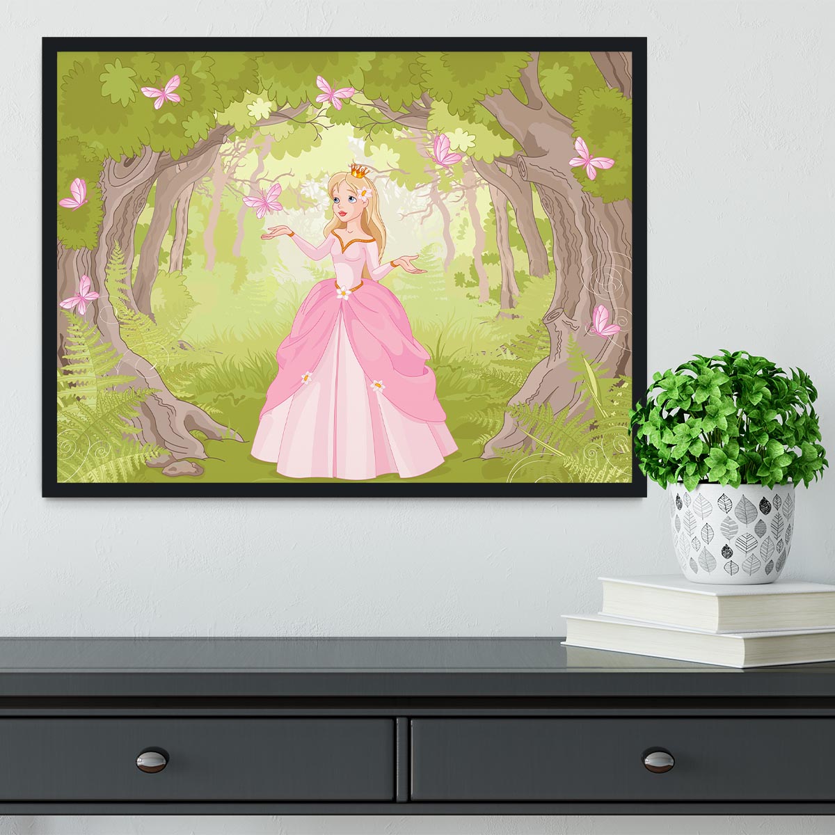 Charming princess a fantastic wood Framed Print - Canvas Art Rocks - 2