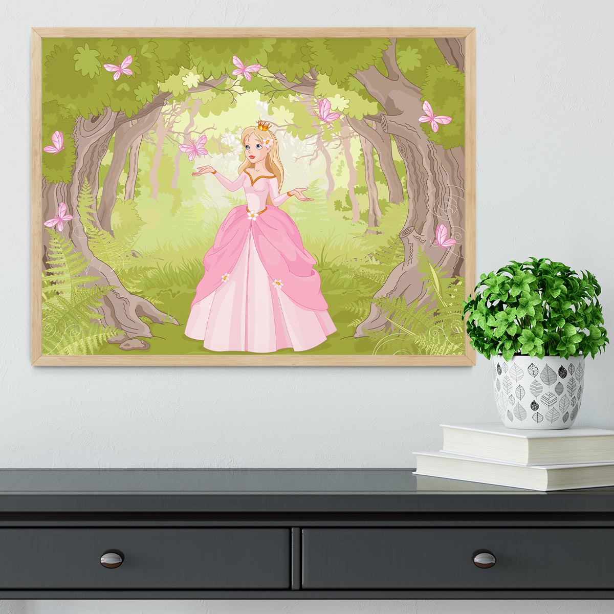 Charming princess a fantastic wood Framed Print - Canvas Art Rocks - 4