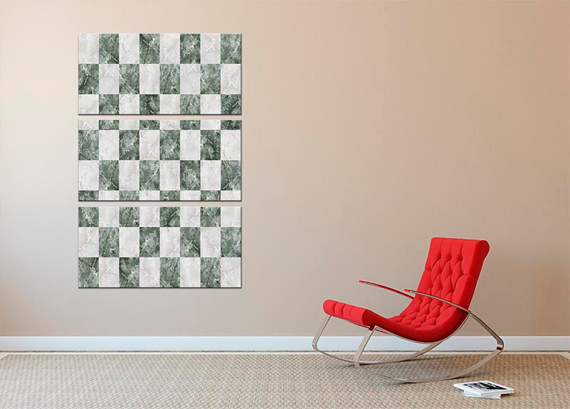 Checkered tiles seamless 3 Split Panel Canvas Print - Canvas Art Rocks - 2