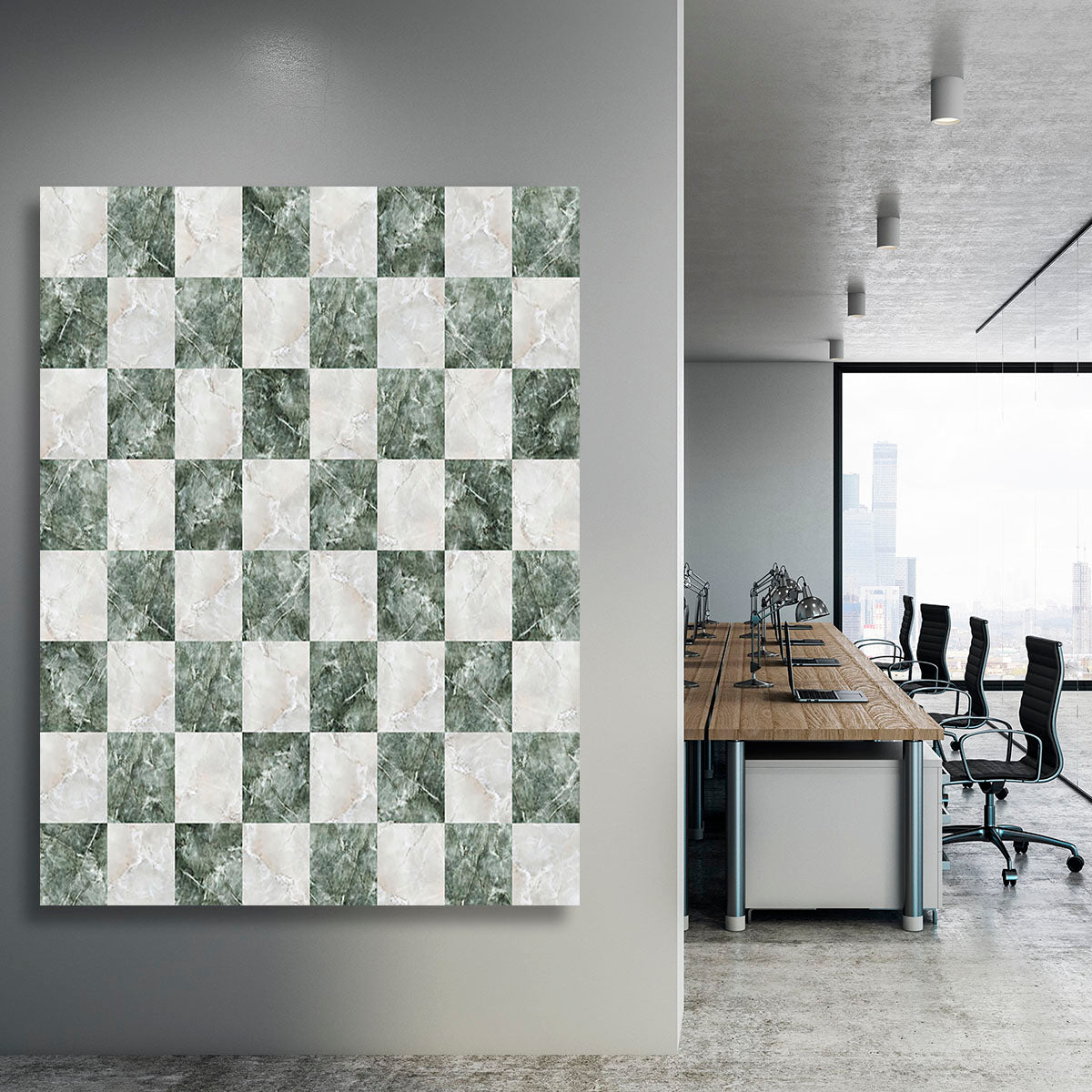 Checkered tiles seamless Canvas Print or Poster - Canvas Art Rocks - 3
