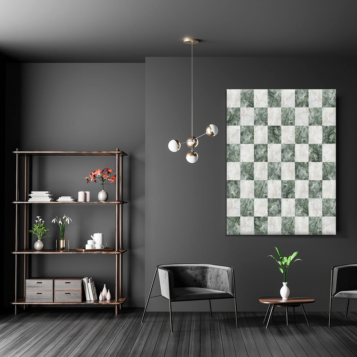 Checkered tiles seamless Canvas Print or Poster - Canvas Art Rocks - 5