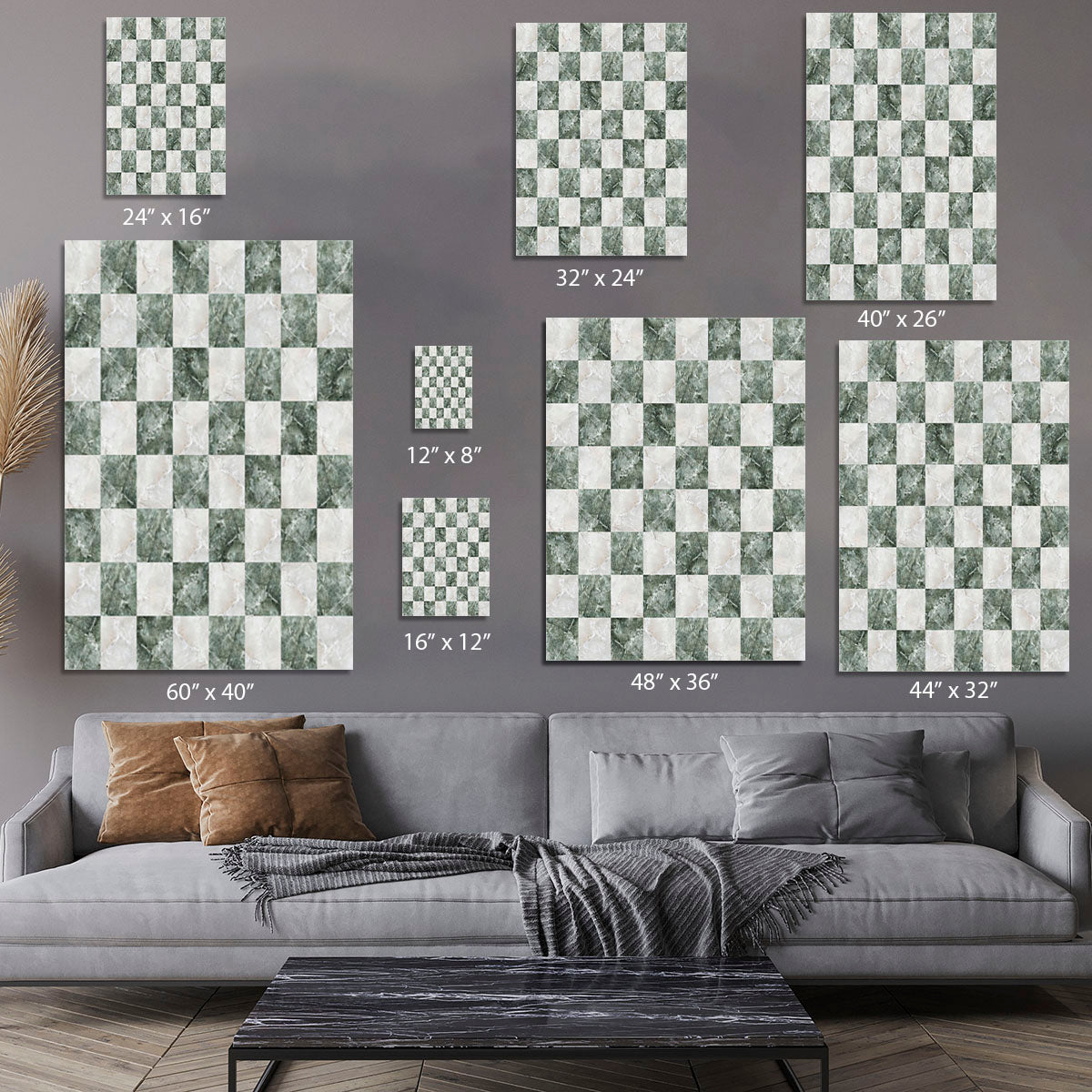Checkered tiles seamless Canvas Print or Poster - Canvas Art Rocks - 7