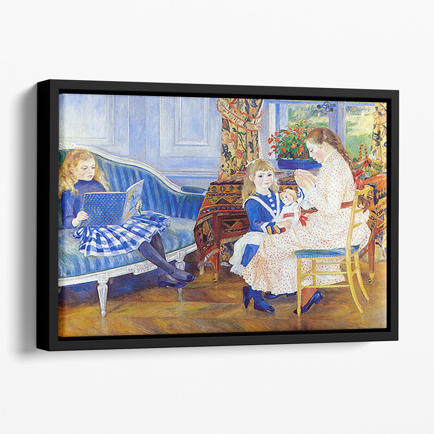 Children in the afternoon in Wargemont by Renoir Floating Framed Canvas
