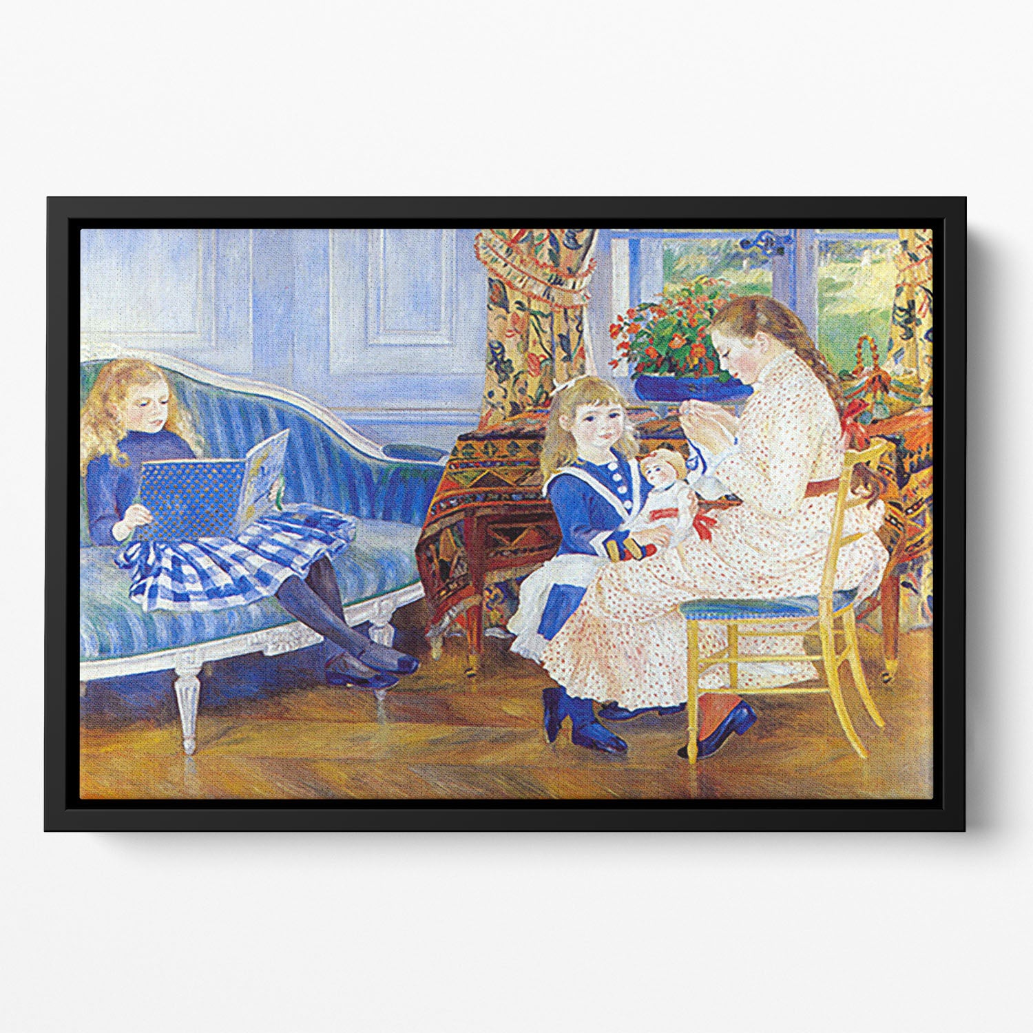 Children in the afternoon in Wargemont by Renoir Floating Framed Canvas