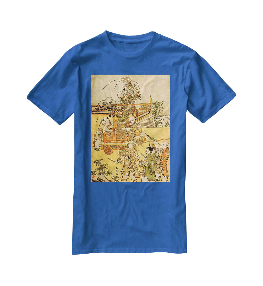 Chinese children by Hokusai T-Shirt - Canvas Art Rocks - 2