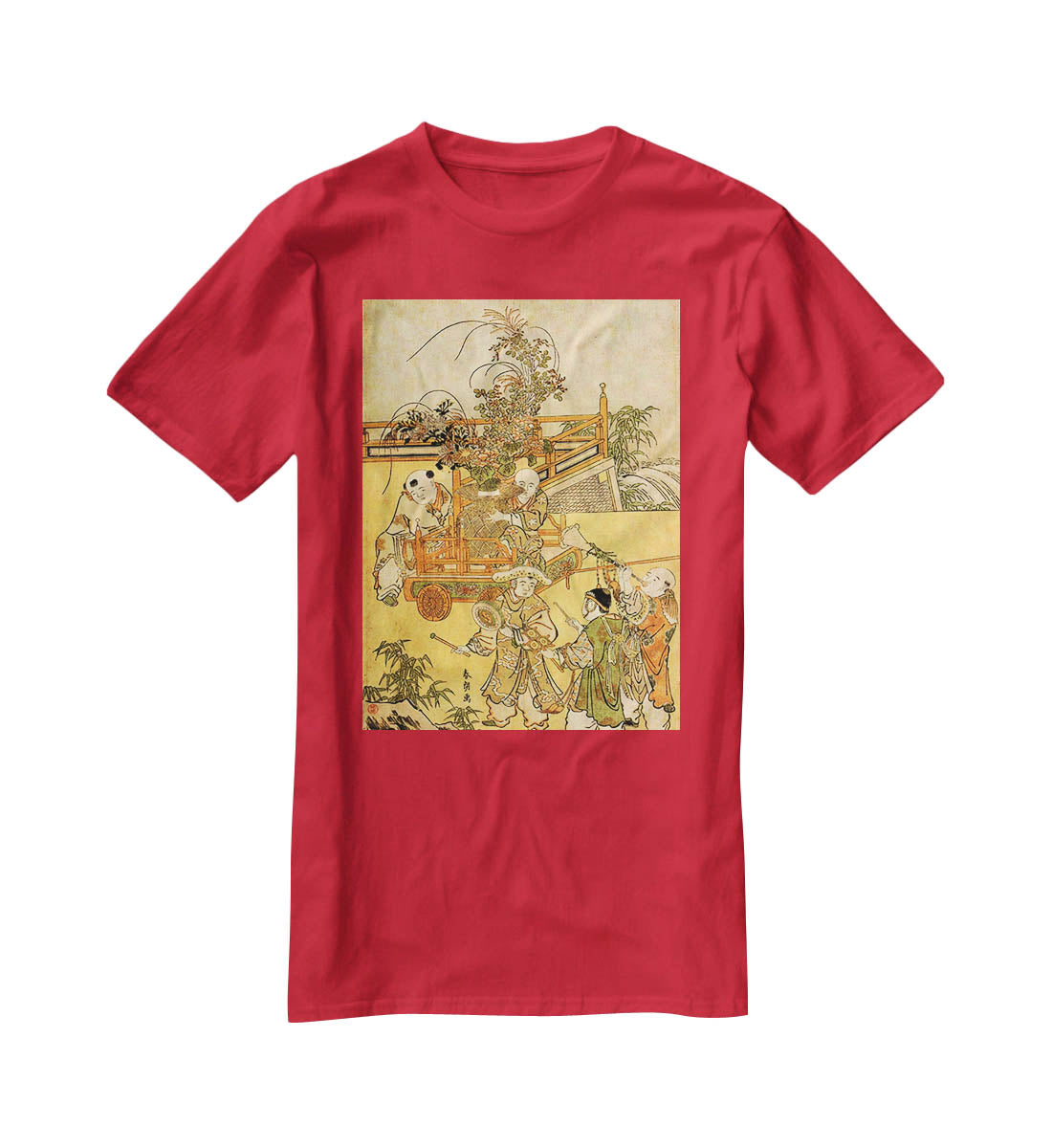Chinese children by Hokusai T-Shirt - Canvas Art Rocks - 4