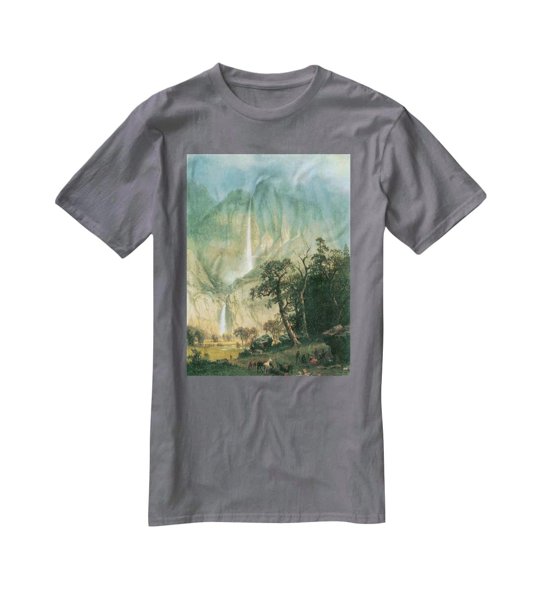 Cho-Looke Yosemite Watterfall by Bierstadt T-Shirt - Canvas Art Rocks - 3