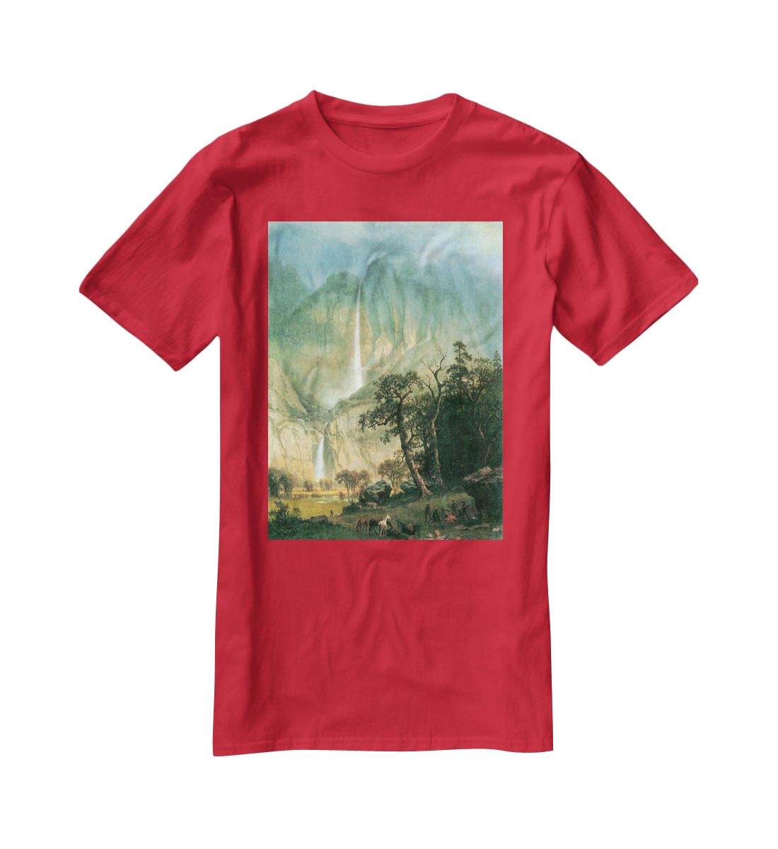 Cho-Looke Yosemite Watterfall by Bierstadt T-Shirt - Canvas Art Rocks - 4