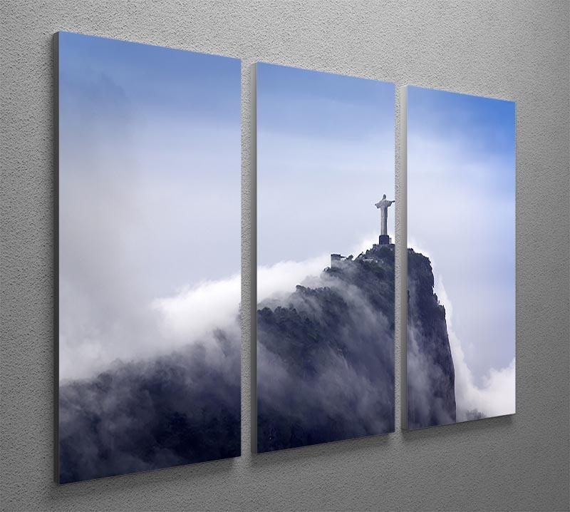 Christ the Redeemer in clouds 3 Split Panel Canvas Print - Canvas Art Rocks - 2