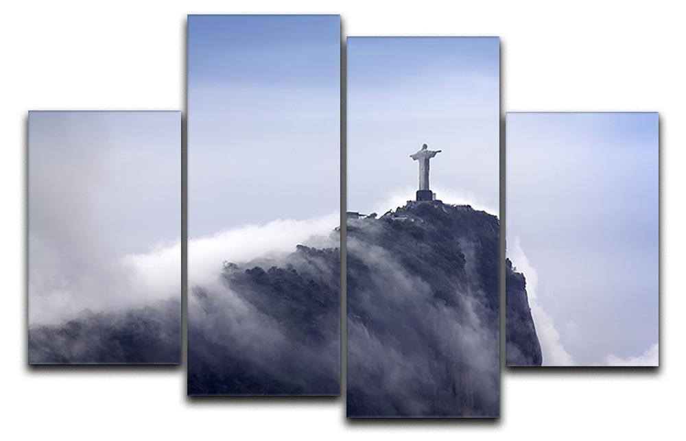Christ the Redeemer in clouds 4 Split Panel Canvas  - Canvas Art Rocks - 1