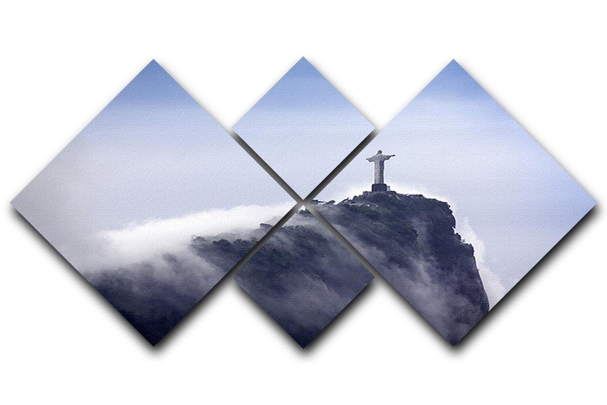 Christ the Redeemer in clouds 4 Square Multi Panel Canvas  - Canvas Art Rocks - 1