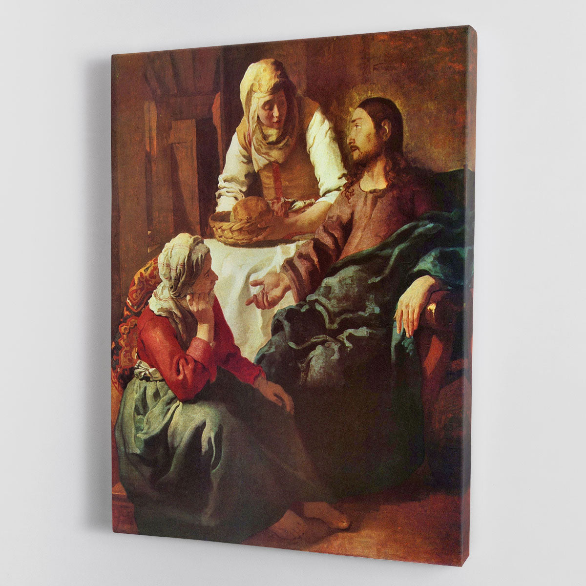 Christ with Mary and Martha by Vermeer Canvas Print or Poster - Canvas Art Rocks - 1