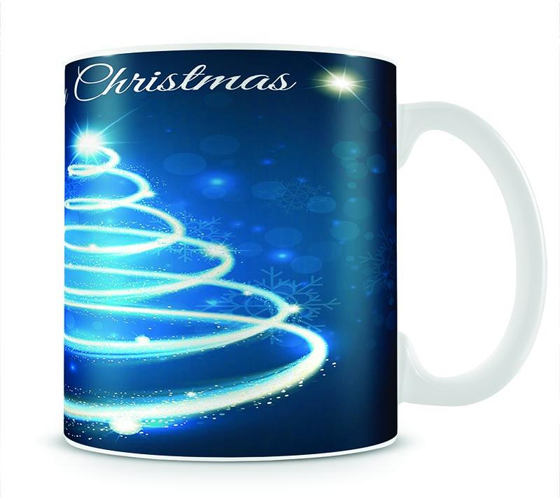Christmas Blue Tree Mug - Canvas Art Rocks - 1