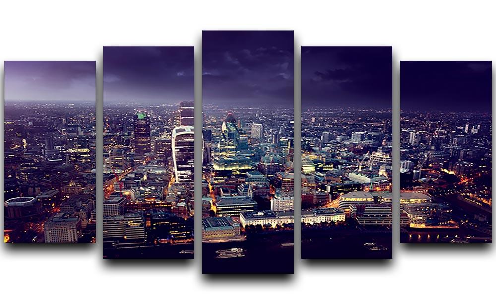 City of London At Sunset 5 Split Panel Canvas  - Canvas Art Rocks - 1