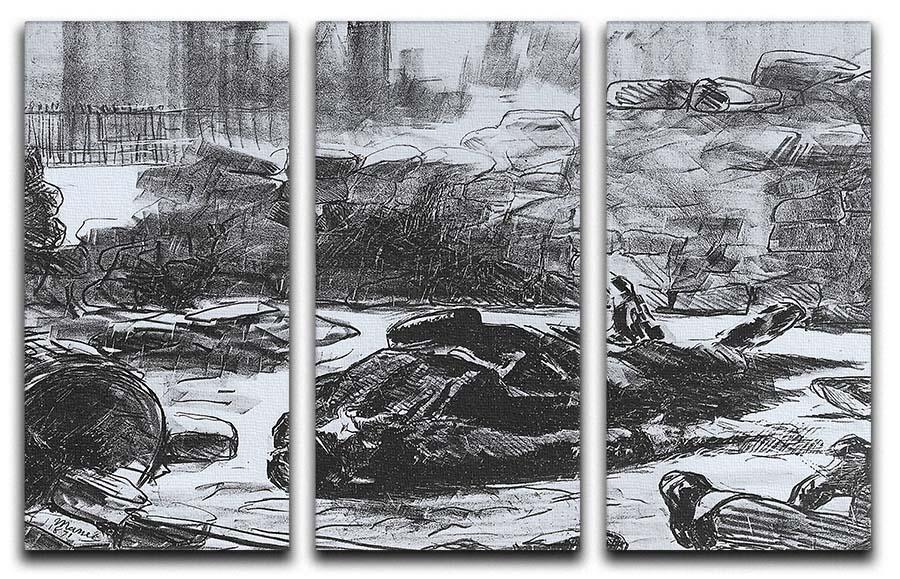 Civil war by Manet 3 Split Panel Canvas Print - Canvas Art Rocks - 1