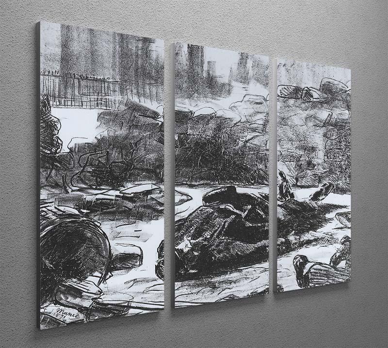 Civil war by Manet 3 Split Panel Canvas Print - Canvas Art Rocks - 2