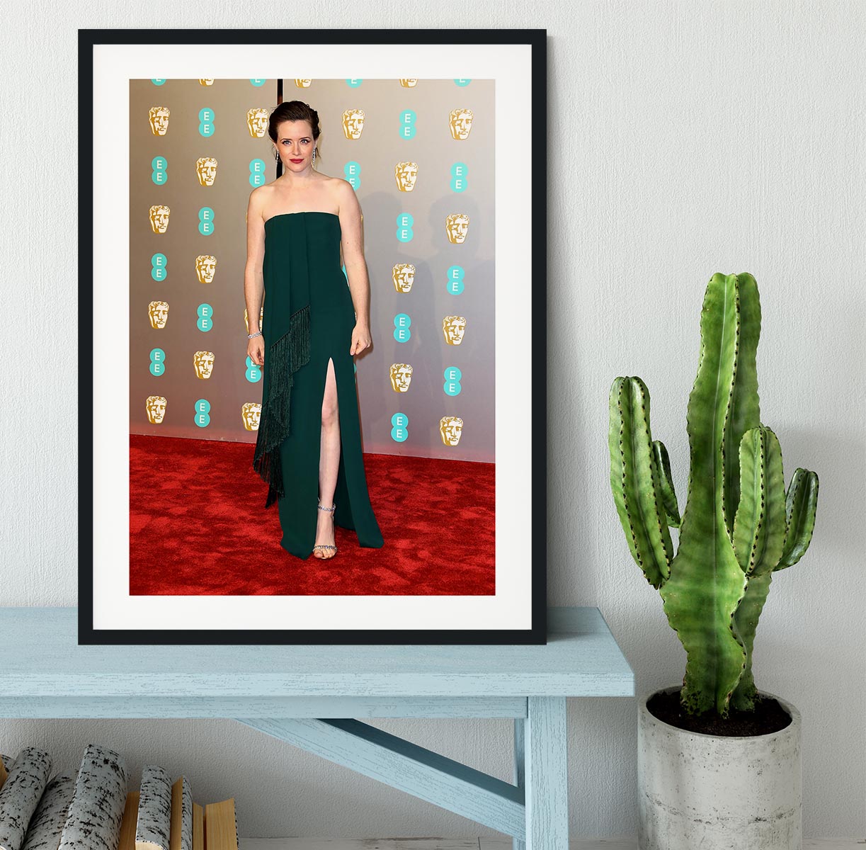 Claire Foy at the BAFTAs Framed Print - Canvas Art Rocks - 1