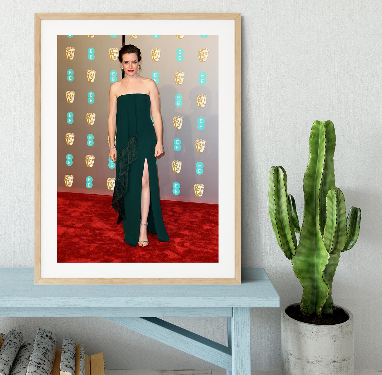 Claire Foy at the BAFTAs Framed Print - Canvas Art Rocks - 3