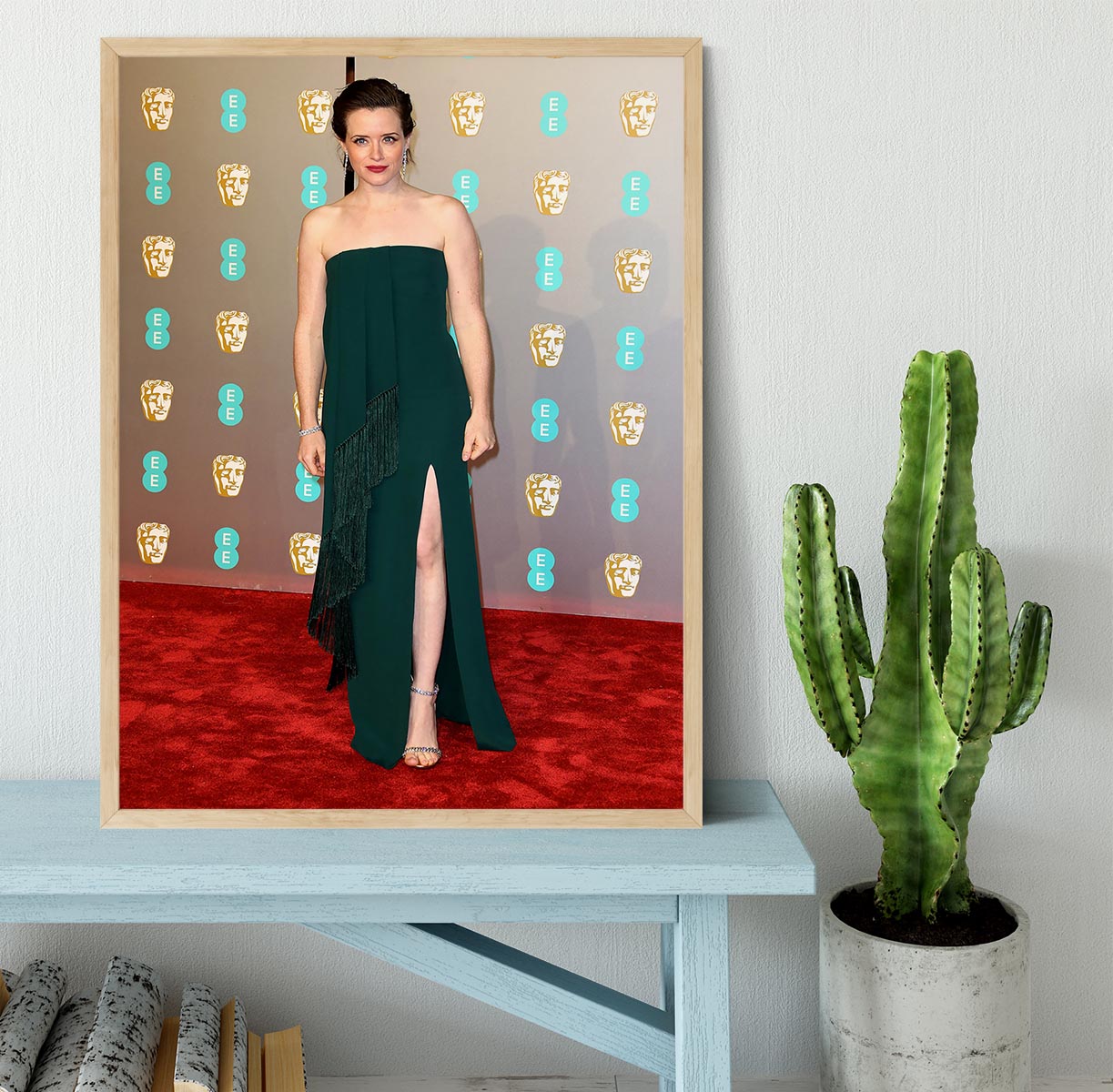 Claire Foy at the BAFTAs Framed Print - Canvas Art Rocks - 4
