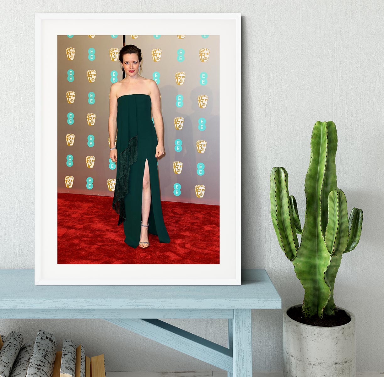 Claire Foy at the BAFTAs Framed Print - Canvas Art Rocks - 5