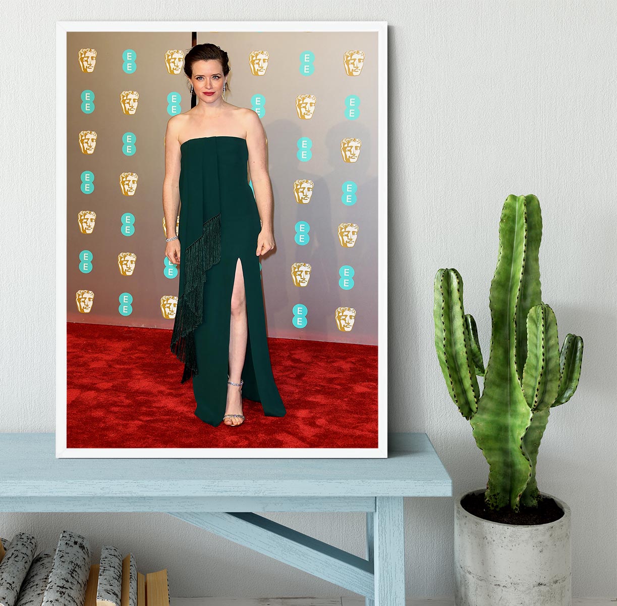 Claire Foy at the BAFTAs Framed Print - Canvas Art Rocks -6
