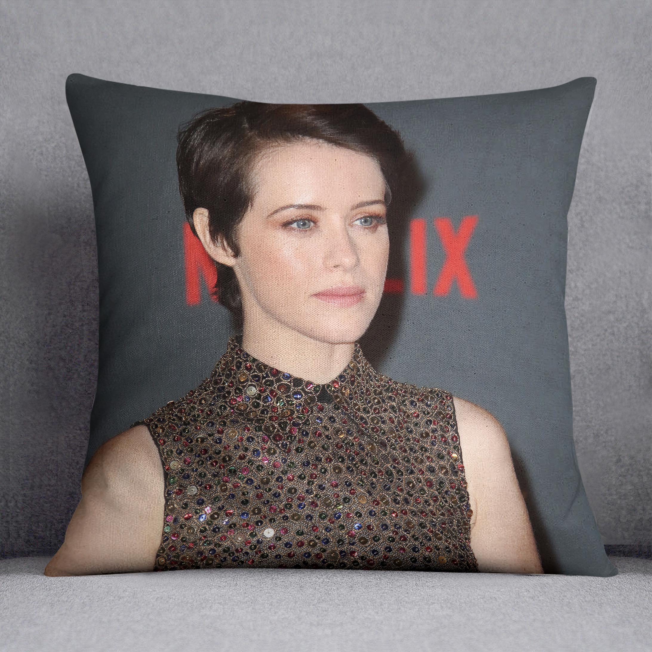 Claire Foy without a Crown Cushion