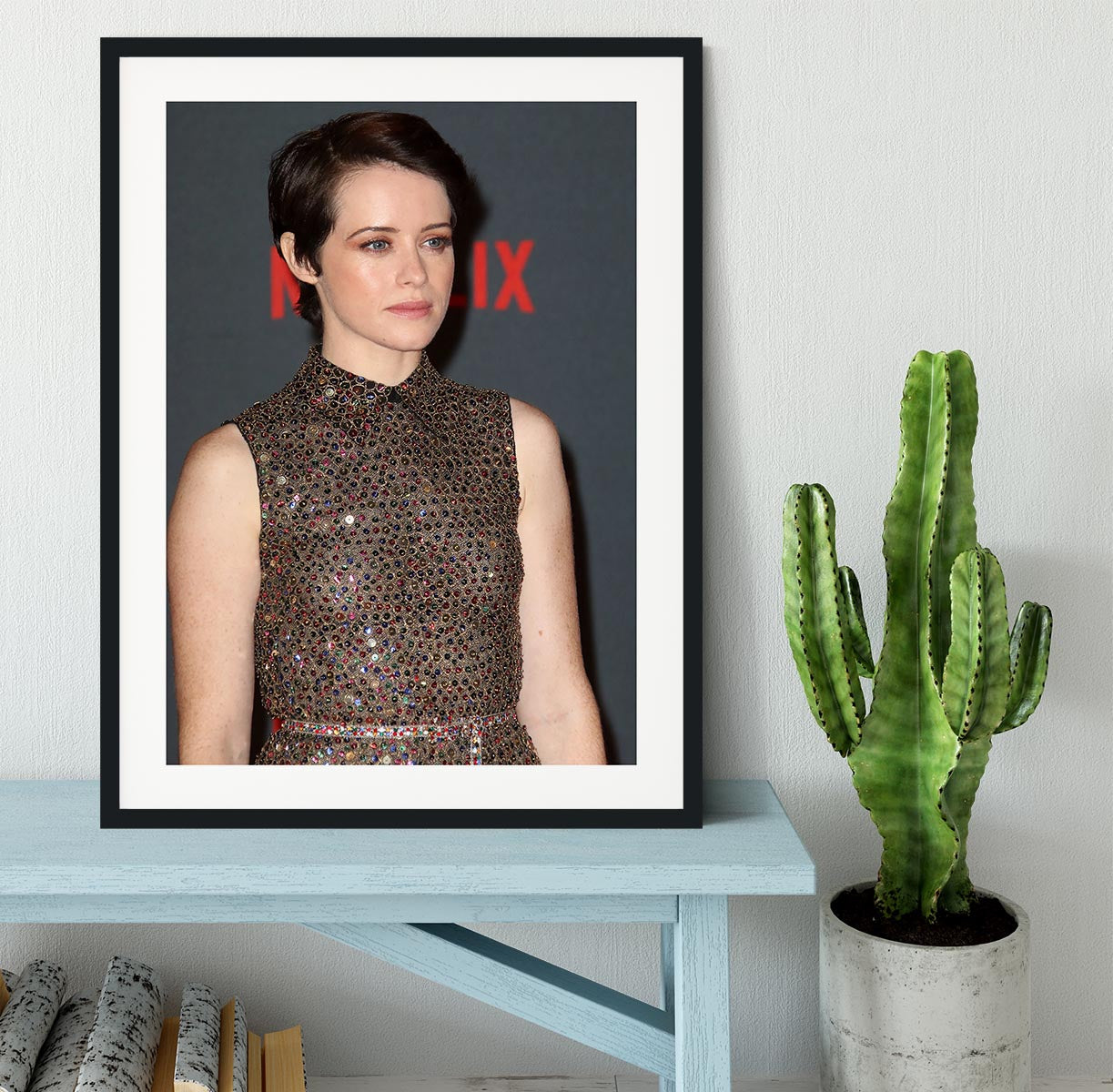 Claire Foy without a Crown Framed Print - Canvas Art Rocks - 1