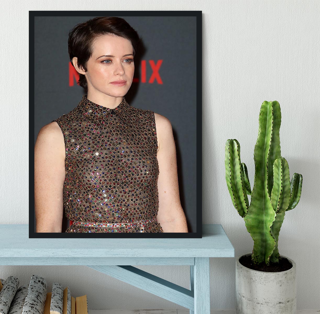 Claire Foy without a Crown Framed Print - Canvas Art Rocks - 2