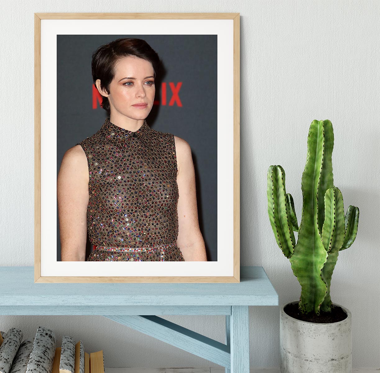 Claire Foy without a Crown Framed Print - Canvas Art Rocks - 3