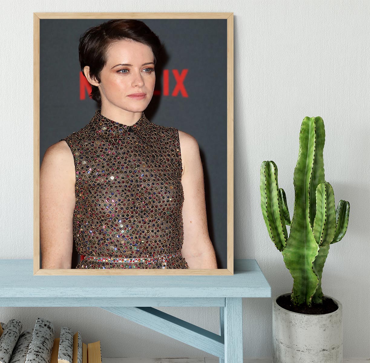 Claire Foy without a Crown Framed Print - Canvas Art Rocks - 4
