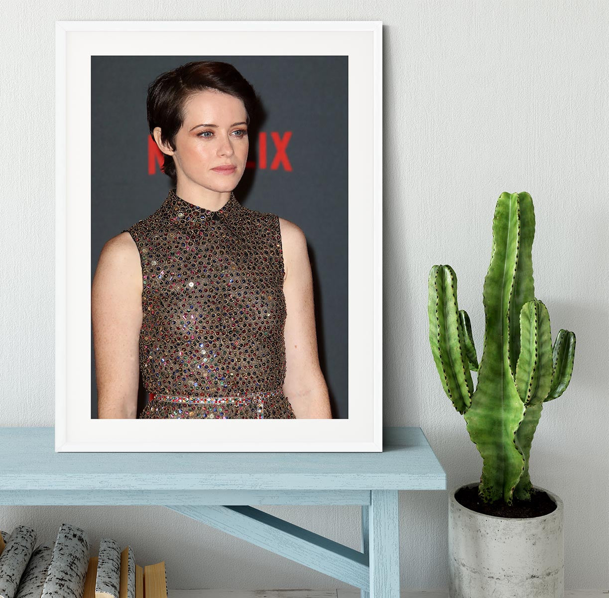 Claire Foy without a Crown Framed Print - Canvas Art Rocks - 5