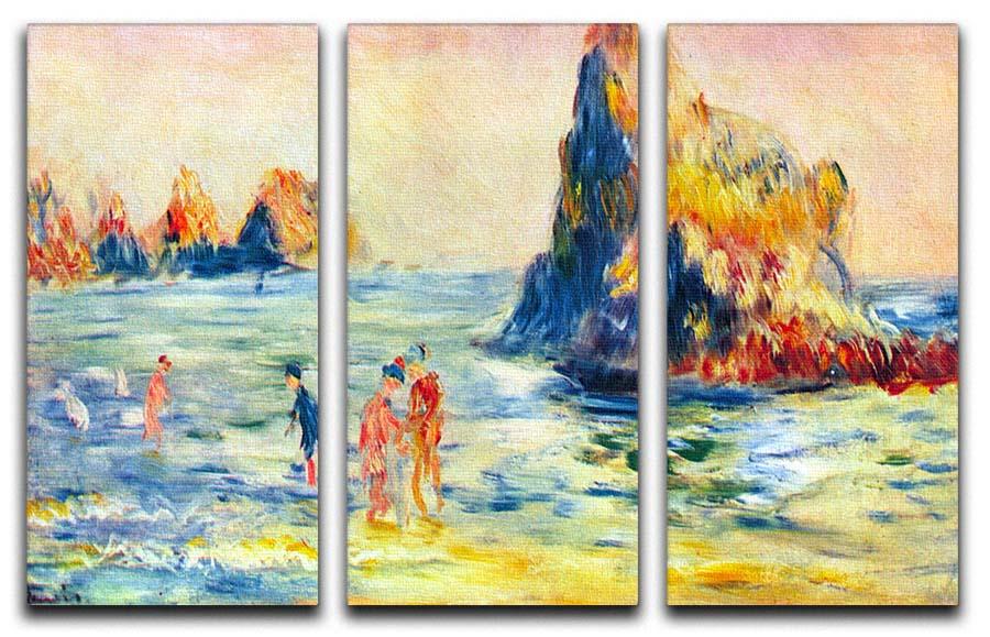 Cliffs at Guernsey by Renoir 3 Split Panel Canvas Print - Canvas Art Rocks - 1