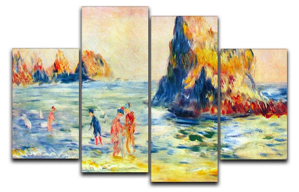 Cliffs at Guernsey by Renoir 4 Split Panel Canvas  - Canvas Art Rocks - 1