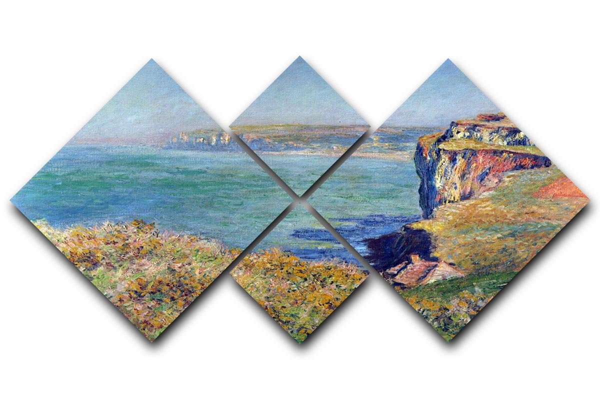 Cliffs at Varengeville by Monet 4 Square Multi Panel Canvas  - Canvas Art Rocks - 1