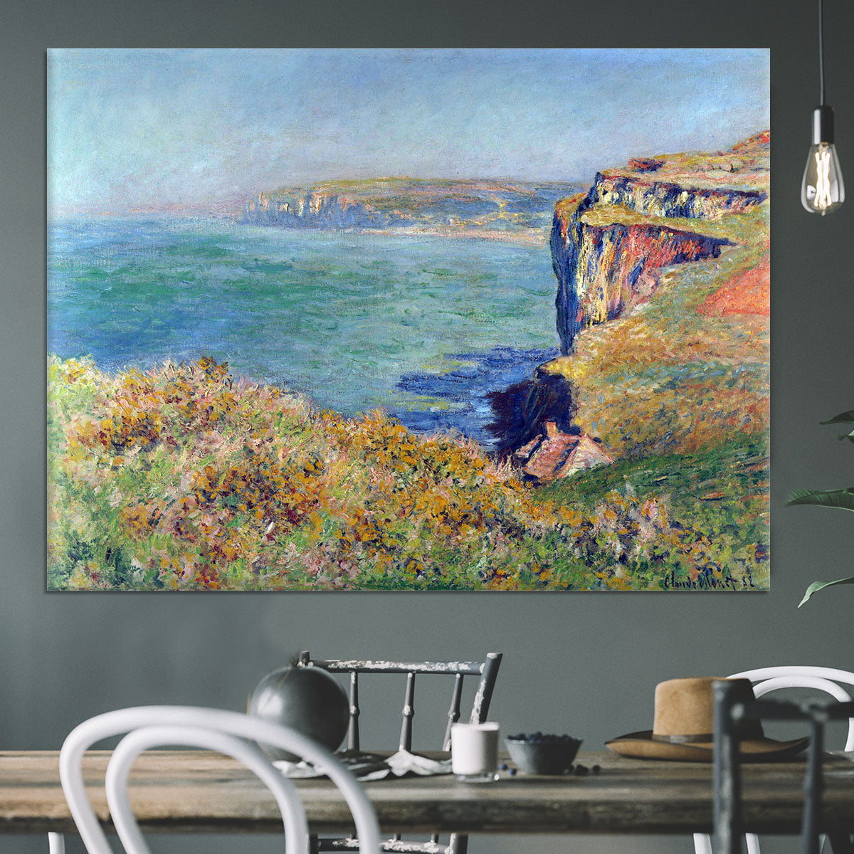 Cliffs at Varengeville by Monet Canvas Print or Poster - Canvas Art Rocks - 3