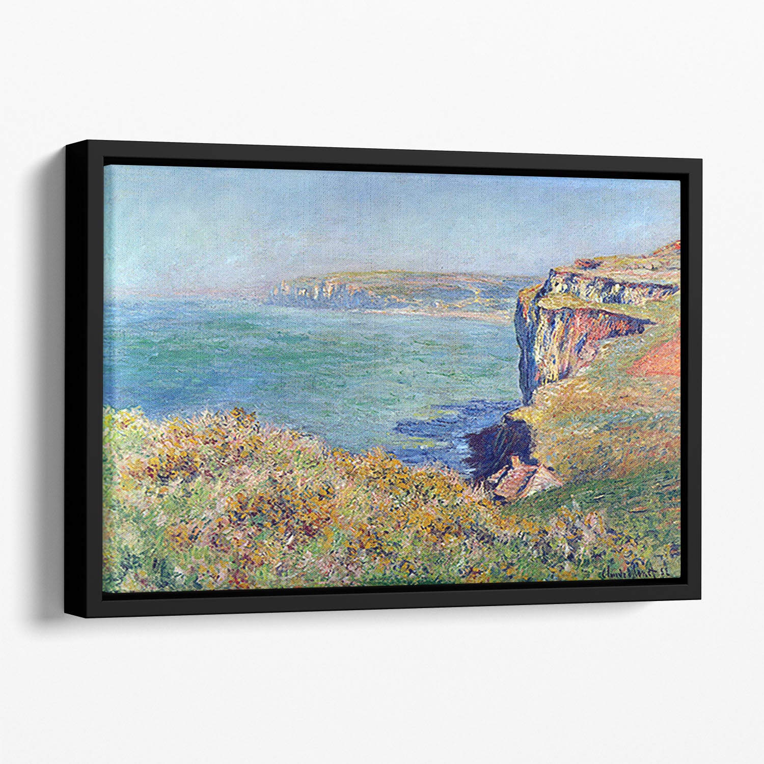 Cliffs at Varengeville by Monet Floating Framed Canvas