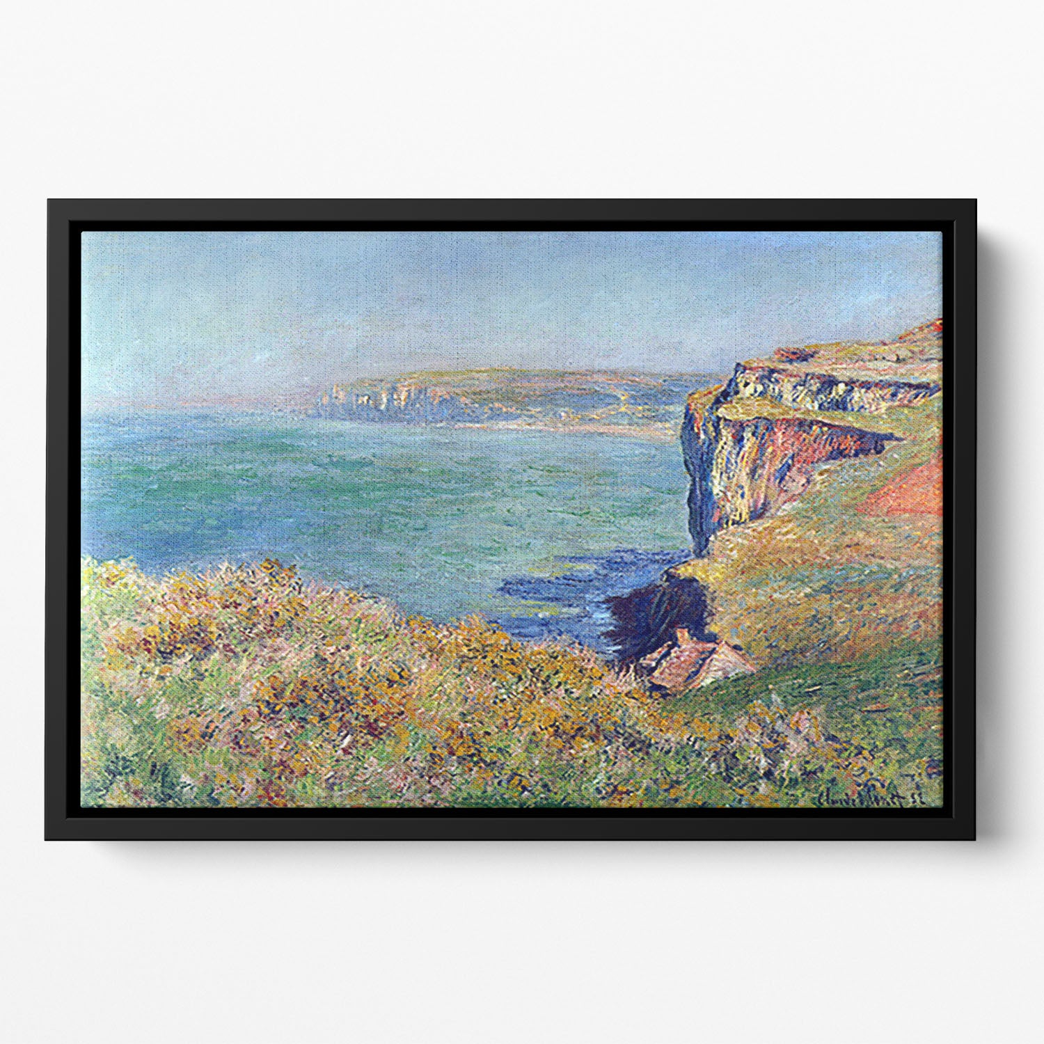 Cliffs at Varengeville by Monet Floating Framed Canvas
