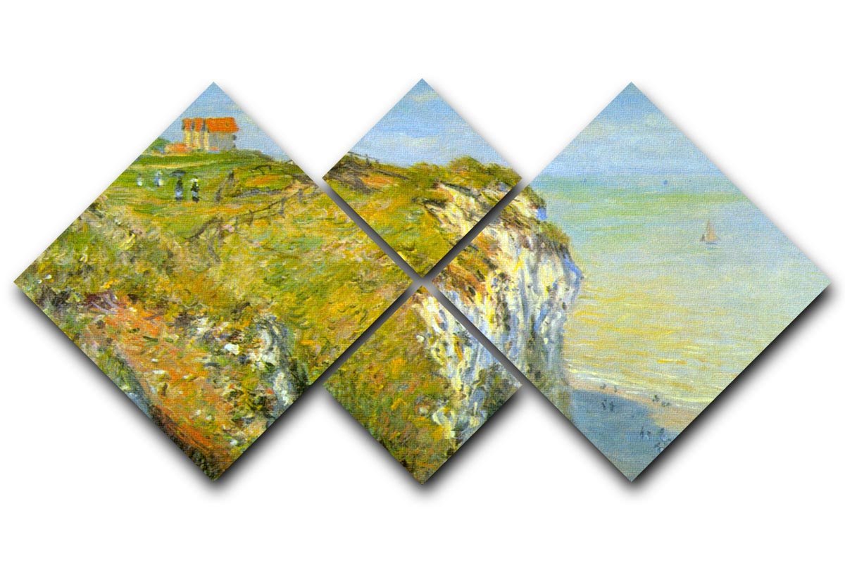 Cliffs by Monet 4 Square Multi Panel Canvas  - Canvas Art Rocks - 1