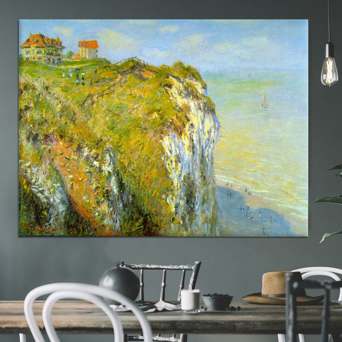 Cliffs by Monet Canvas Print or Poster - Canvas Art Rocks - 3
