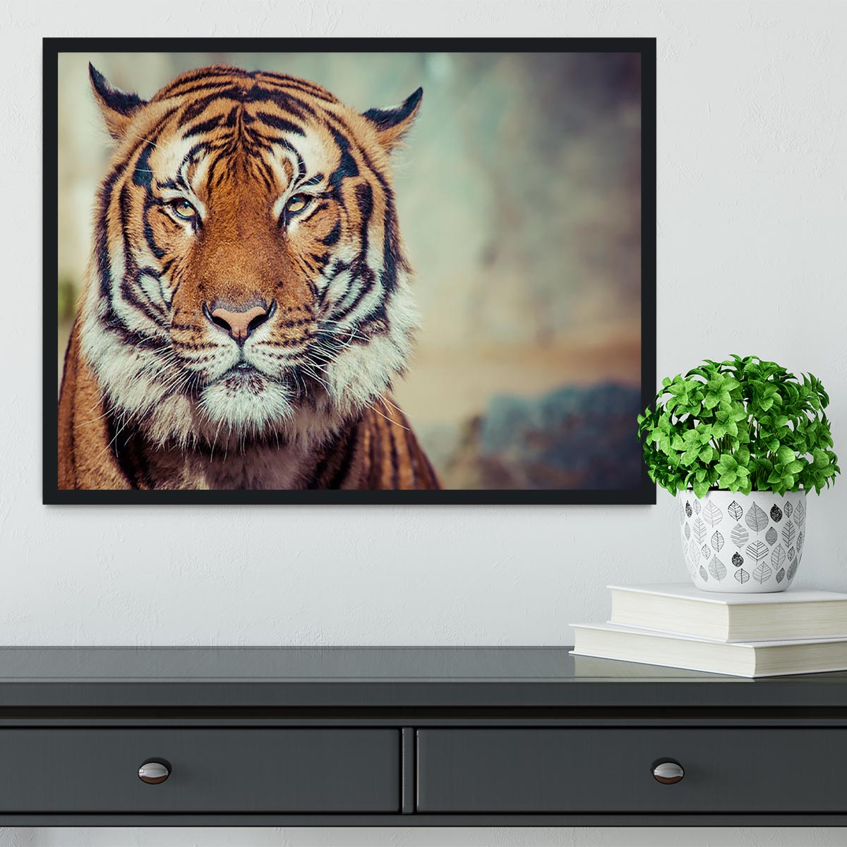 Close-up of a Tigers face Framed Print - Canvas Art Rocks - 2