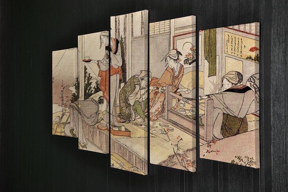 Close to mount Fuji by Hokusai 5 Split Panel Canvas - Canvas Art Rocks - 2